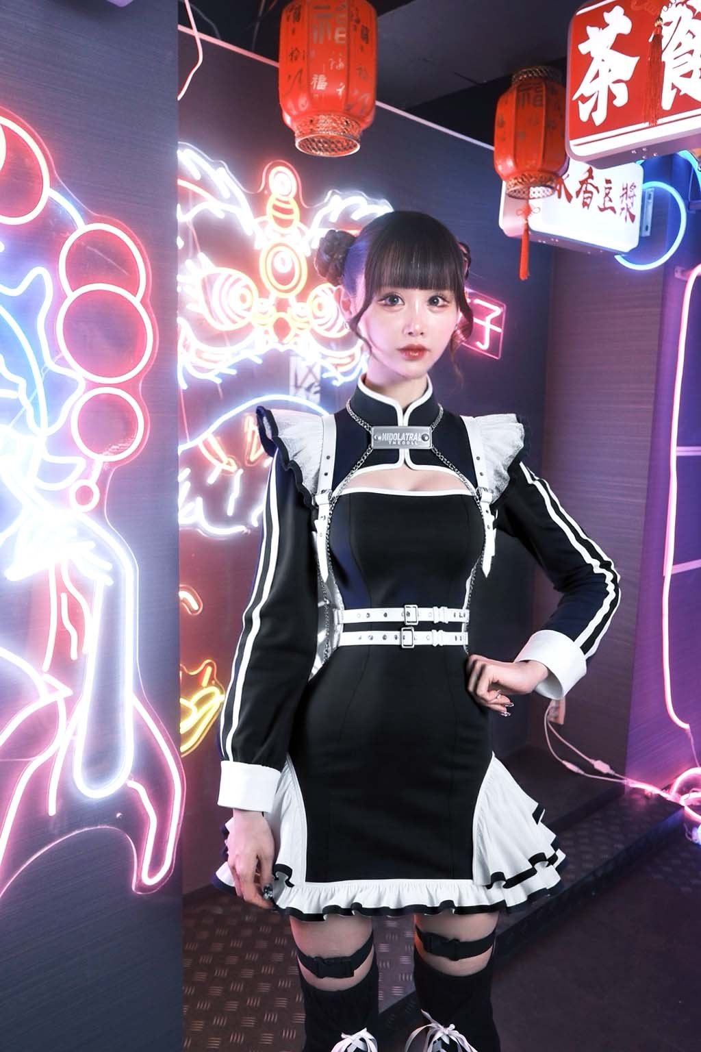 チャイナメイドワンピース》BLACK❤︎再販❤︎ | HIDOLATRAL THEODOL