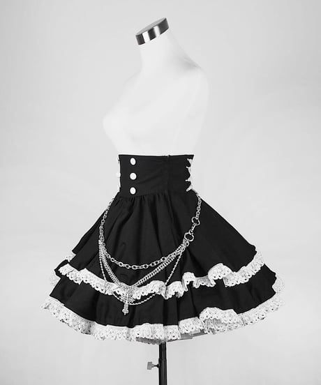 《2段フリルコルセットスカート》 BLACK