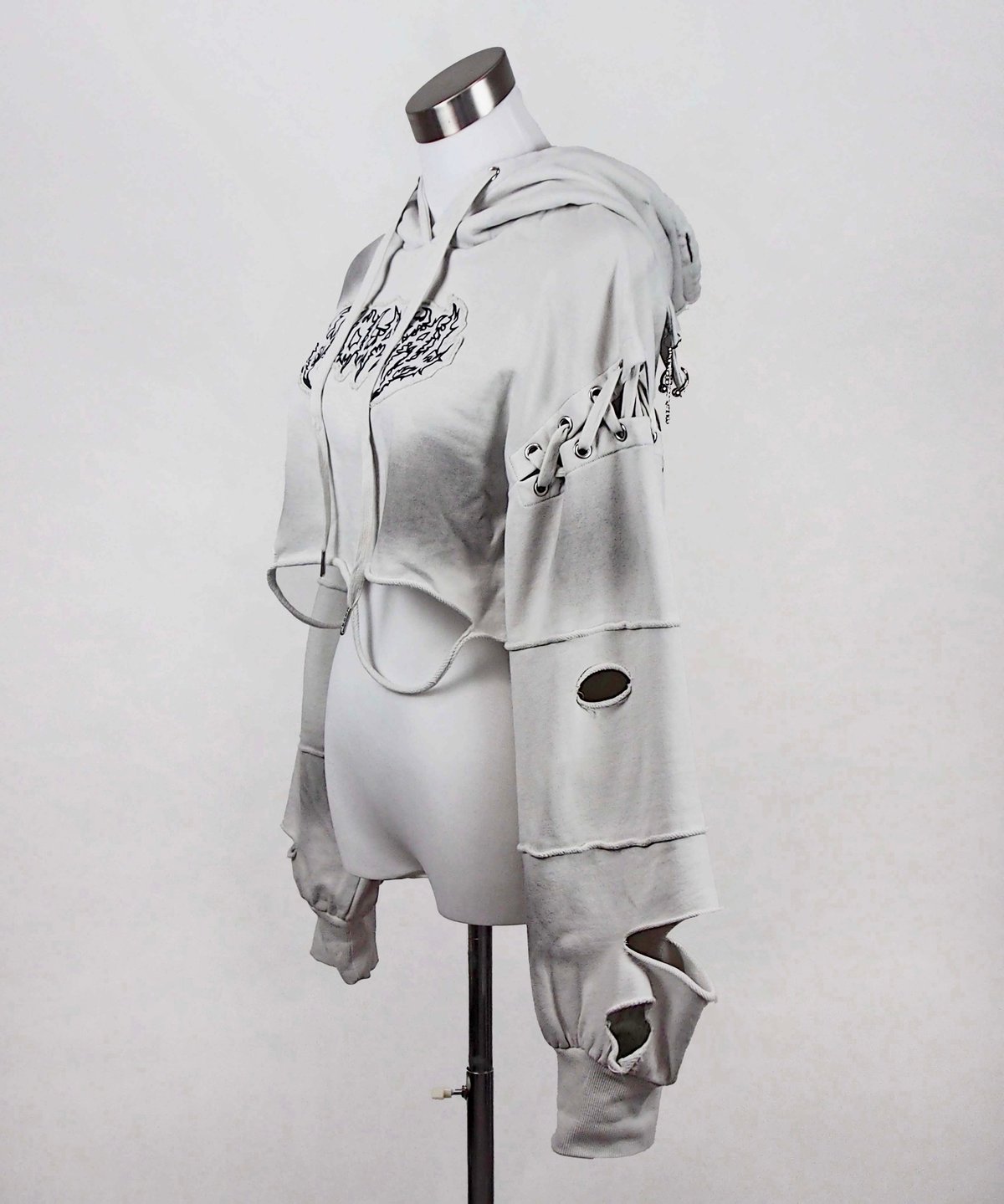HIDOLATRAL THEODOL ダメージショート猫耳パーカー 再販《ダメージショート猫耳パーカー》I.GRAY | HIDOLATRAL THEODOL