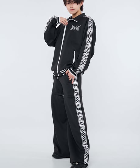 《ブランドロゴジャージ2wayパンツ》BLACK