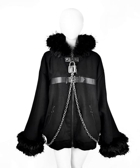 《オオカミファーコート》BLACK