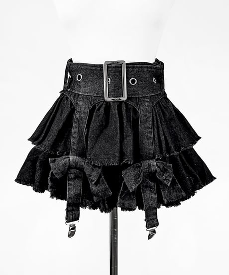 HIDOLATRAL THEODOL y2kデニムスカートBLACK L y2kデニムスカート》BLACK | HIDOLATRAL THEODOL
