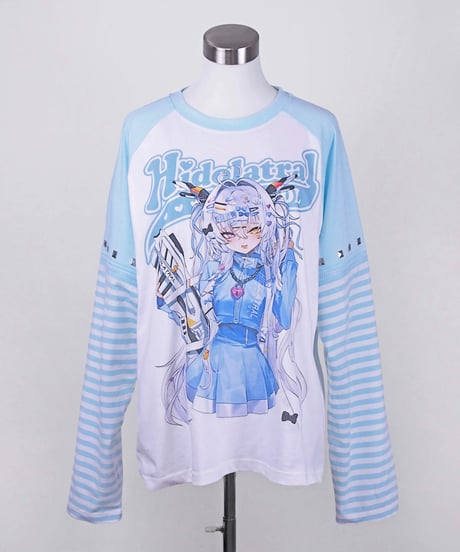 《3wayイラストラグランTシャツ》SAX