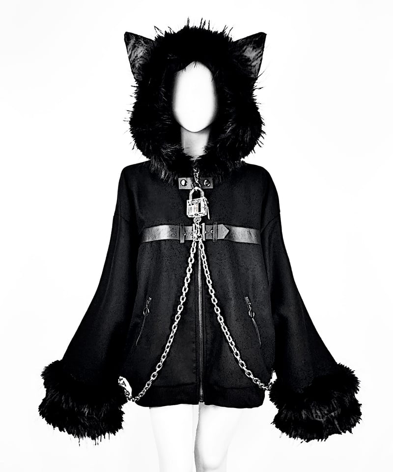 hidolatral theodol テオドール　オオカミファーコート オオカミファーコート》BLACK | HIDOLATRAL THEODOL