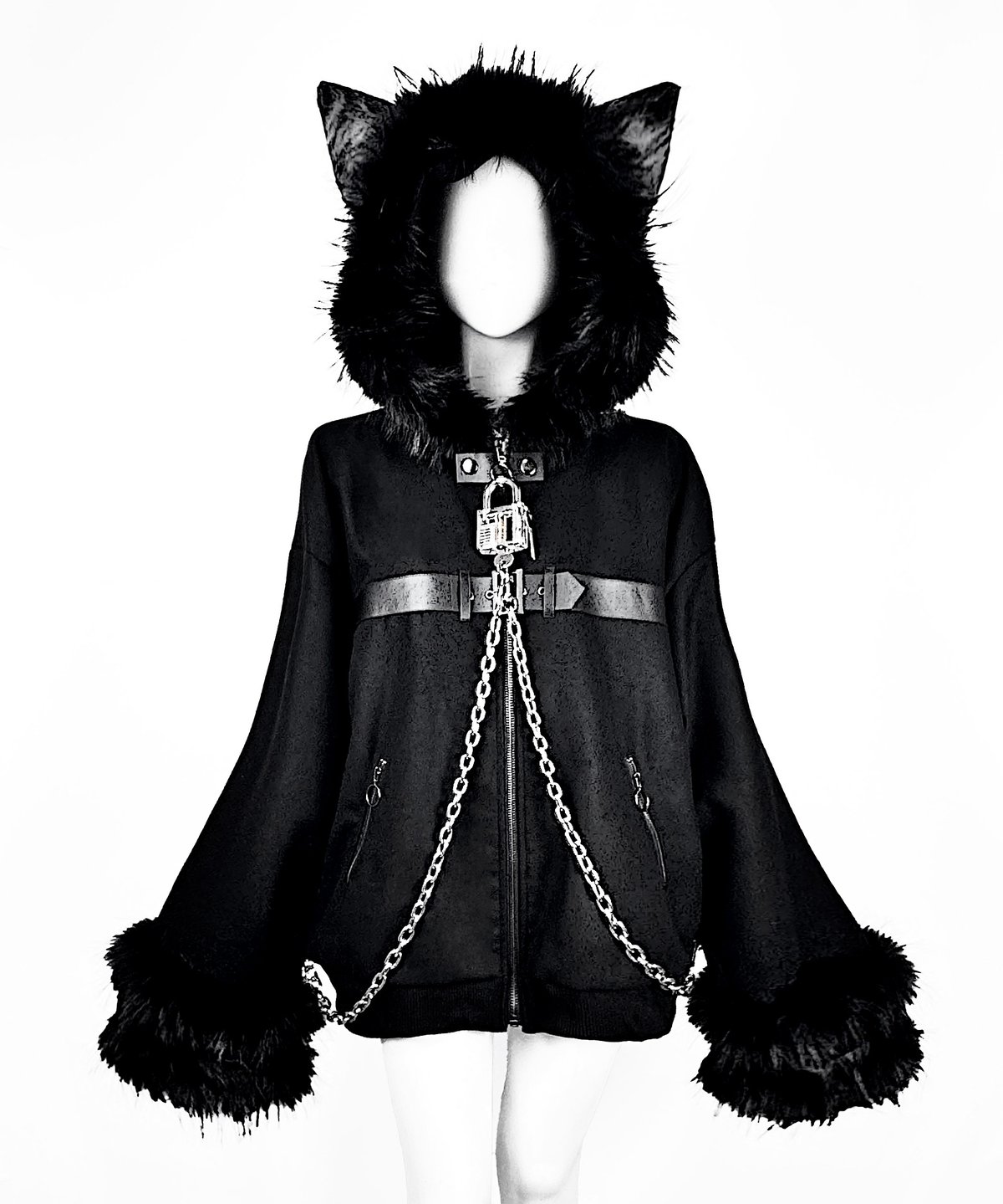 オオカミファーコート》BLACK | HIDOLATRAL THEODOL