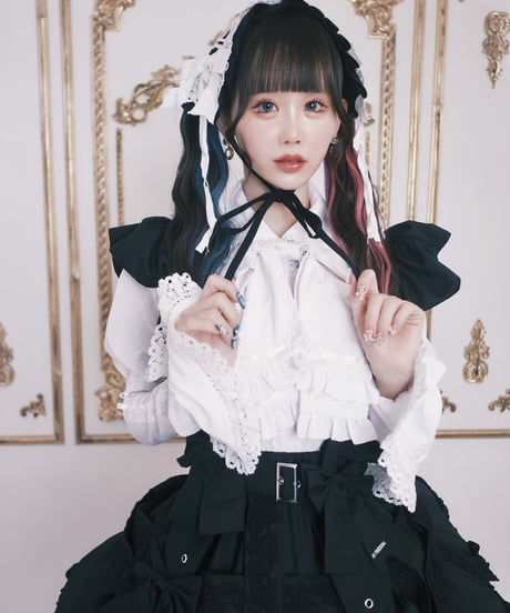 《ローズレースクリノリンスカート》BLACK