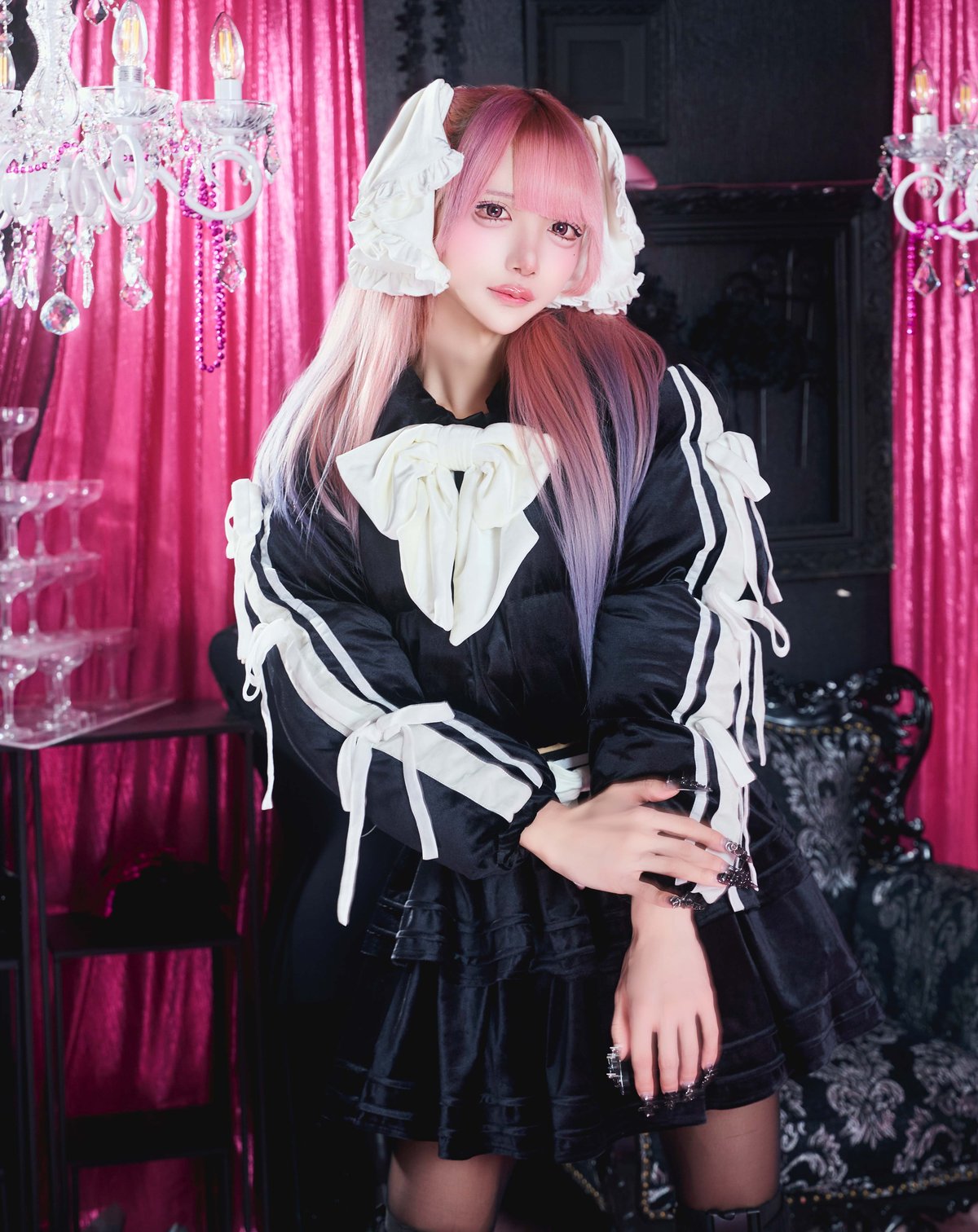 【リバティ】うさみみフリルリボン うさみみフリルリボン》WHITE | HIDOLATRAL THEODOL