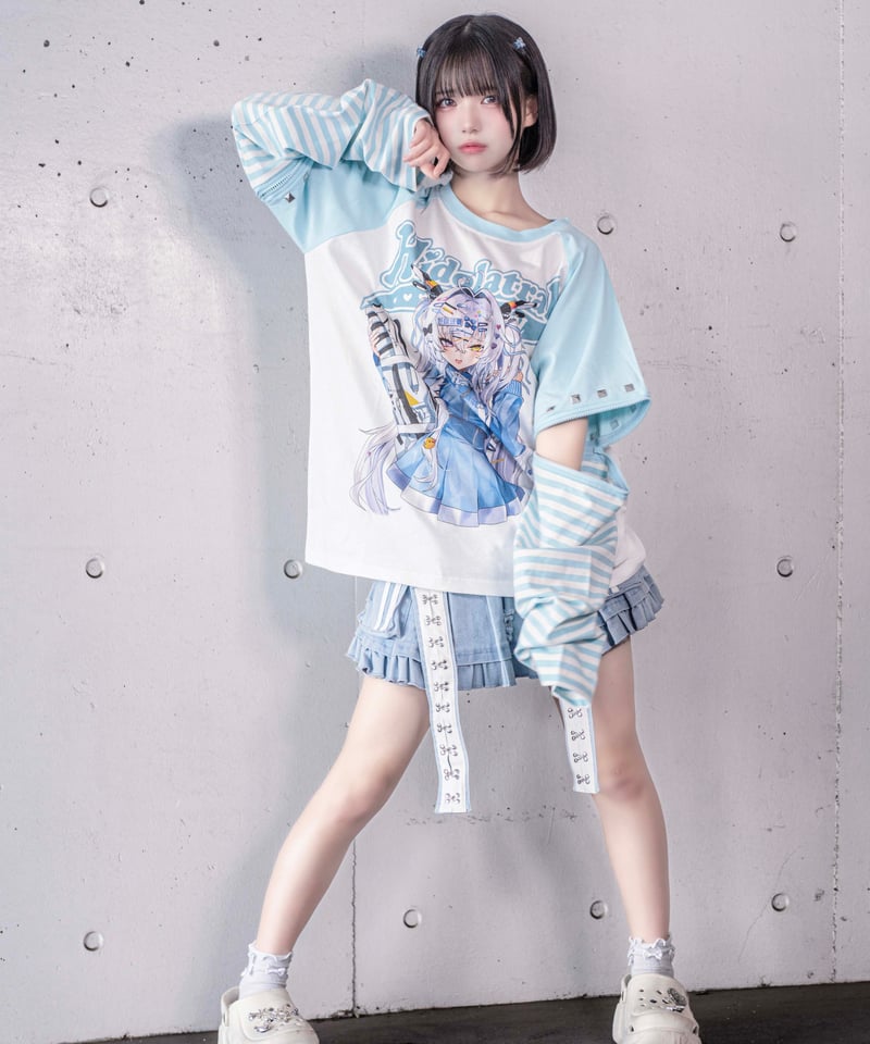 HIDOLATRAL THEODOL 3wayイラストラグランTシャツBLACK 3wayイラストラグランTシャツ》BLACK | HIDOLATRAL THEODOL