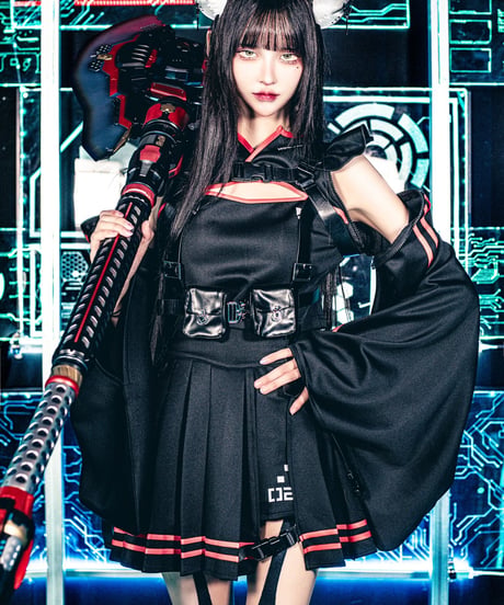 《機械少女着物ジャージセットアップ》BLACK