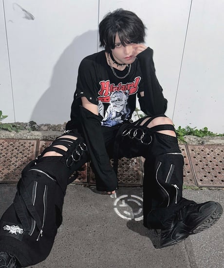 《ボンテージデニムパンツ》BLACK