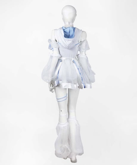 《サイバーパーカーワンピース水着》WHITE