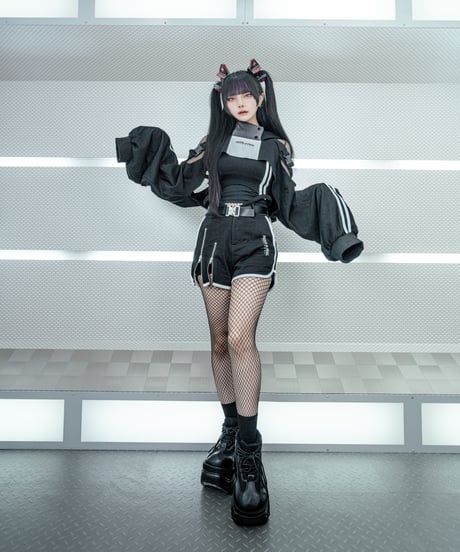 《スポーツショートパーカー》BLACK