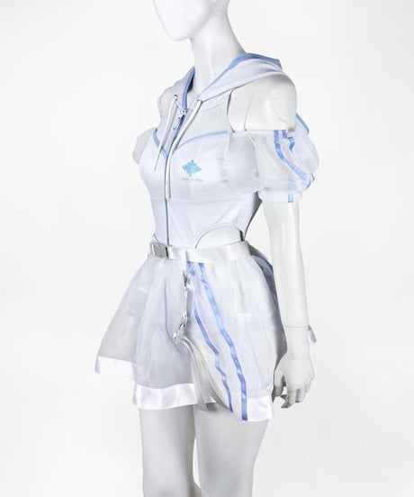 《サイバーパーカーワンピース水着》WHITE