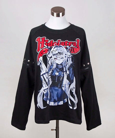 《3wayイラストラグランTシャツ》BLACK