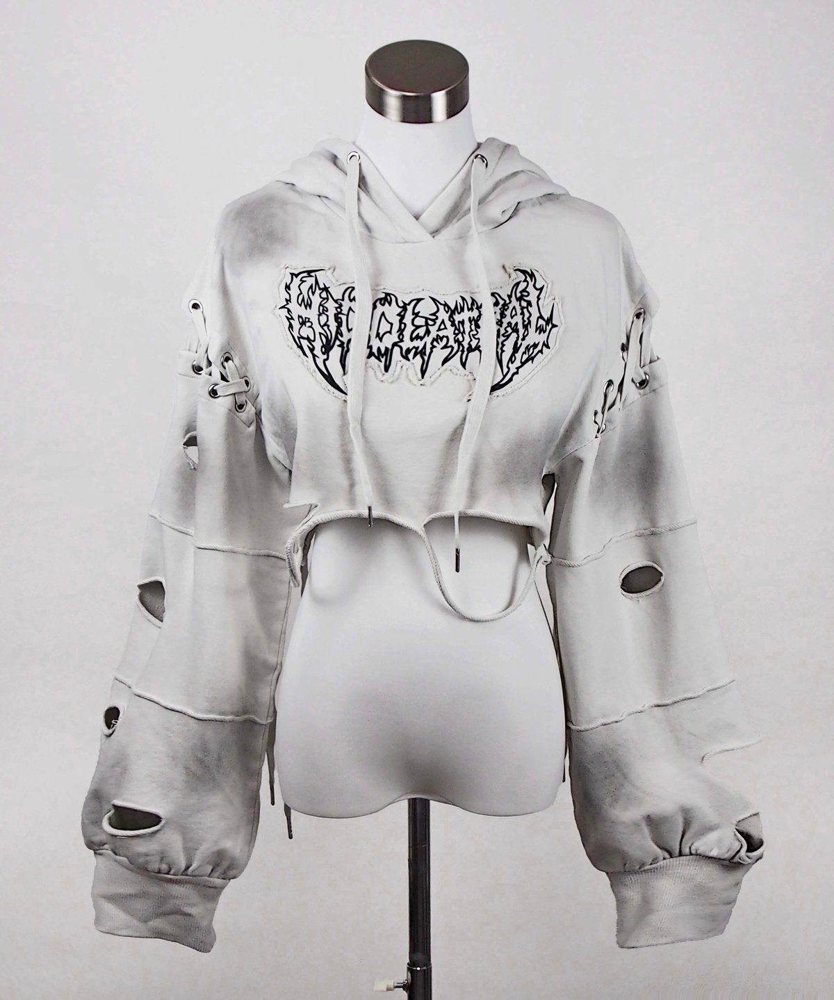 イドラタールテオドール ダメージオーバーサイズ猫耳パーカー 再販《ダメージショート猫耳パーカー》I.GRAY | HIDOLATRAL THEODOL
