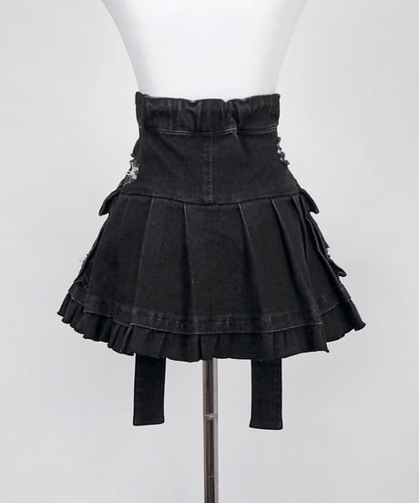 《y2kデニムスカート》BLACK