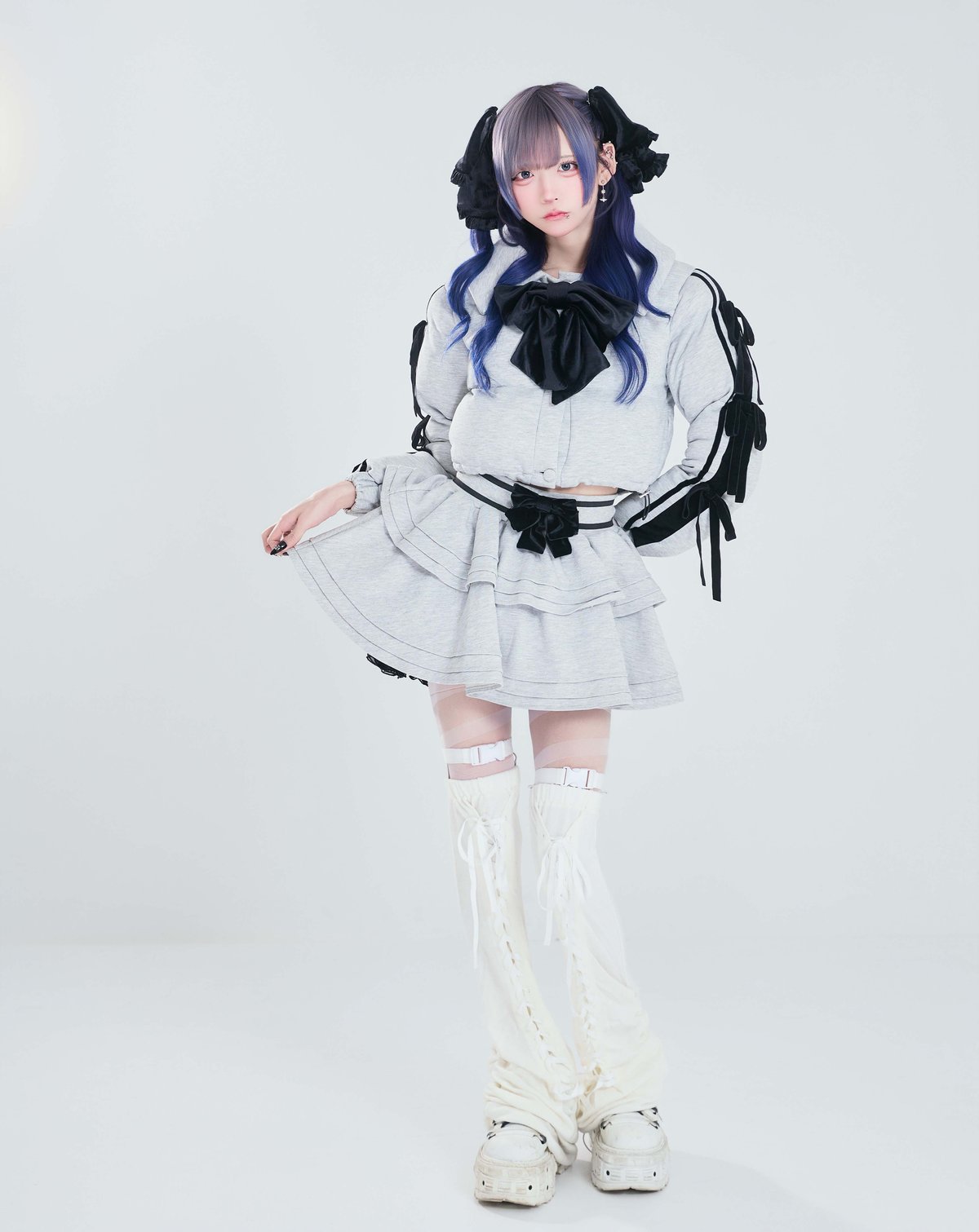 リボンダウンセットアップ》トップス GRAY | HIDOLATRAL THEODOL