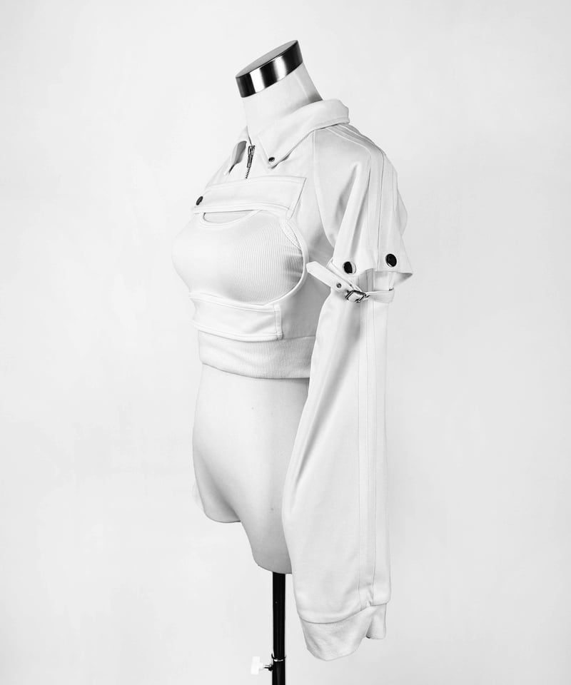 ゆづれもんさいだー ジャージ ページ 胸空きミニ丈ジャージ》WHITE | HIDOLATRAL THEODOL