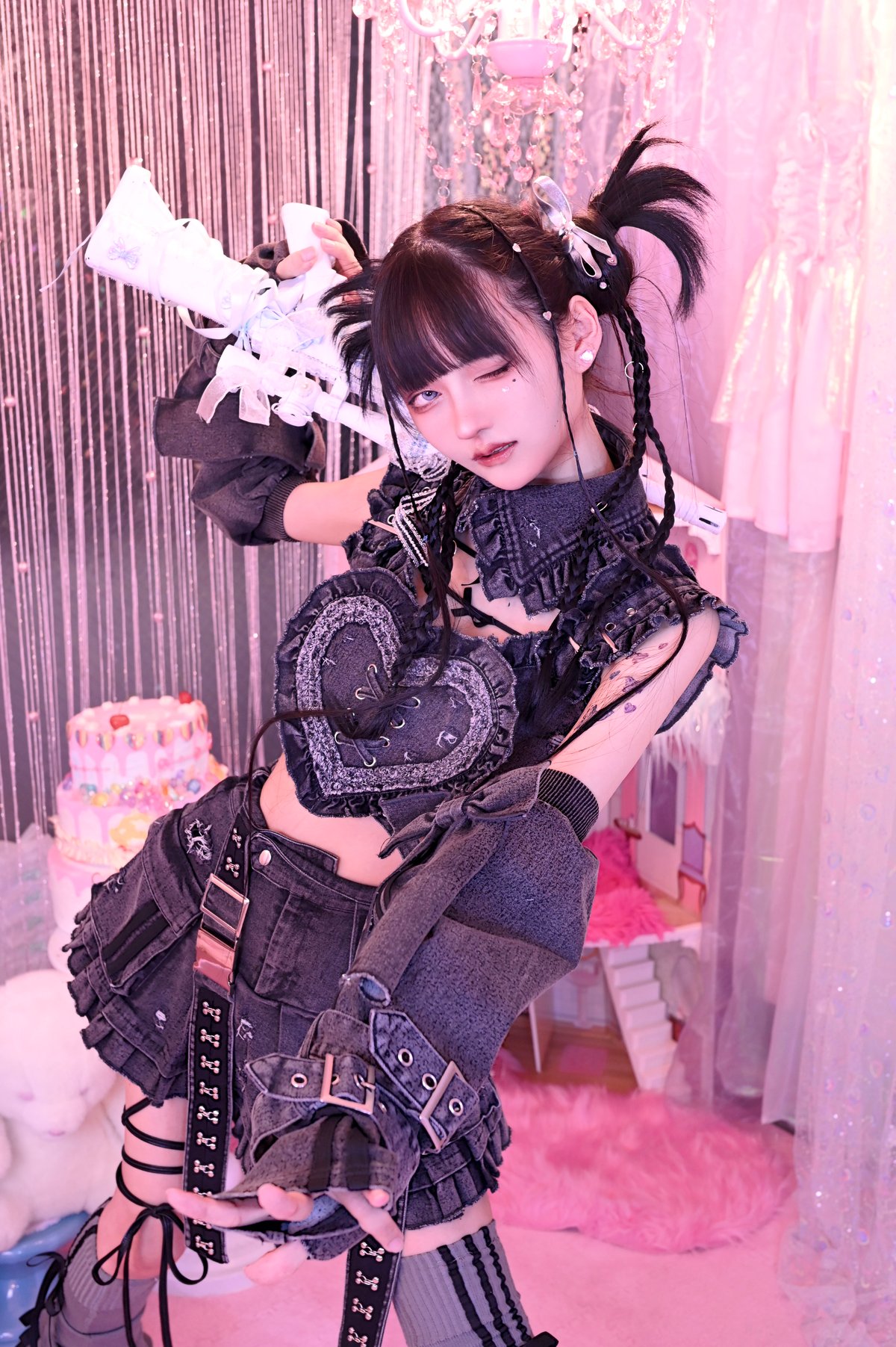 HIDOLATRAL y2kデニムハートビスチェ GRAY y2kデニムハートビスチェ》GRAY | HIDOLATRAL THEODOL