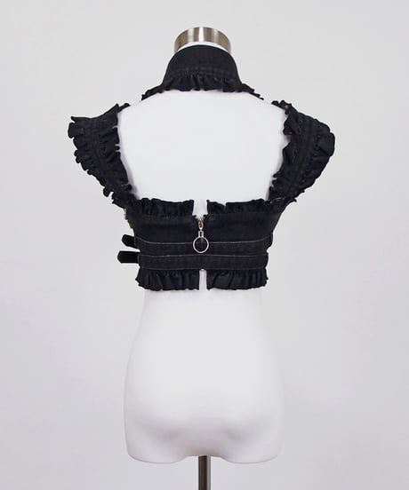 《y2kデニムハートビスチェ》BLACK