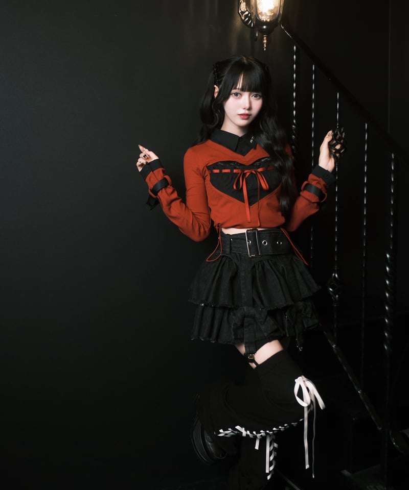 HIDOLATRAL THEODOL ハート胸空きニット BLACK ハート胸空きニット》BLACK | HIDOLATRAL THEODOL