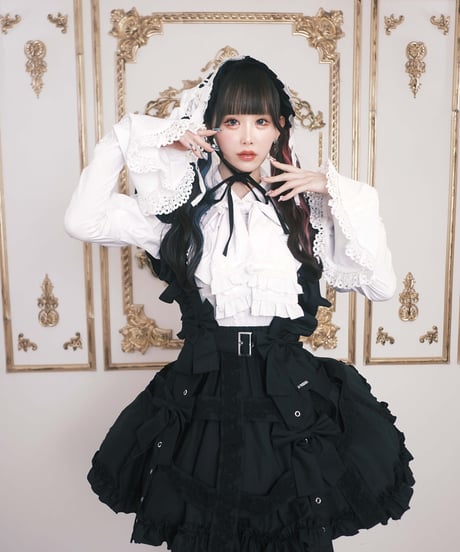 《ローズレースクリノリンスカート》BLACK