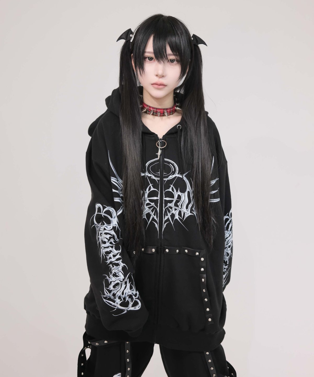 メタルエンジェルジップパーカー》BLACK | HIDOLATRAL THEODOL メタルエンジェルジップパーカー》BLACK | HIDOLATRAL THEODOL