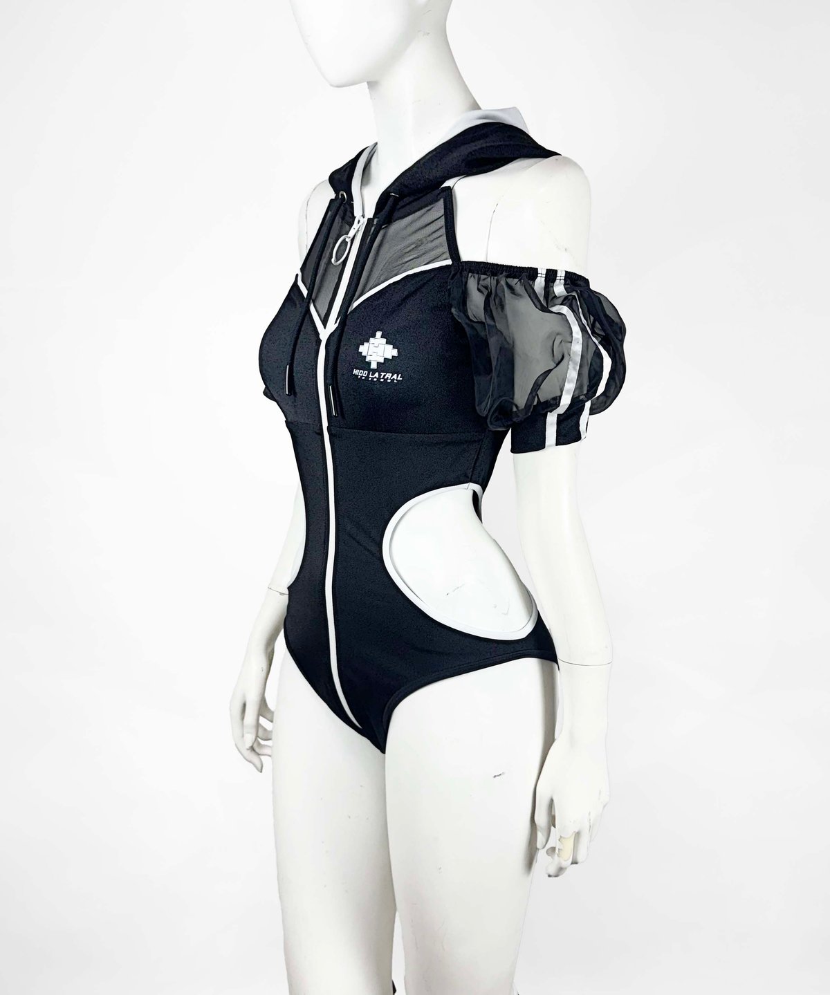 サイバーパーカーワンピース水着》BLACK | HIDOLATRAL THEODOL