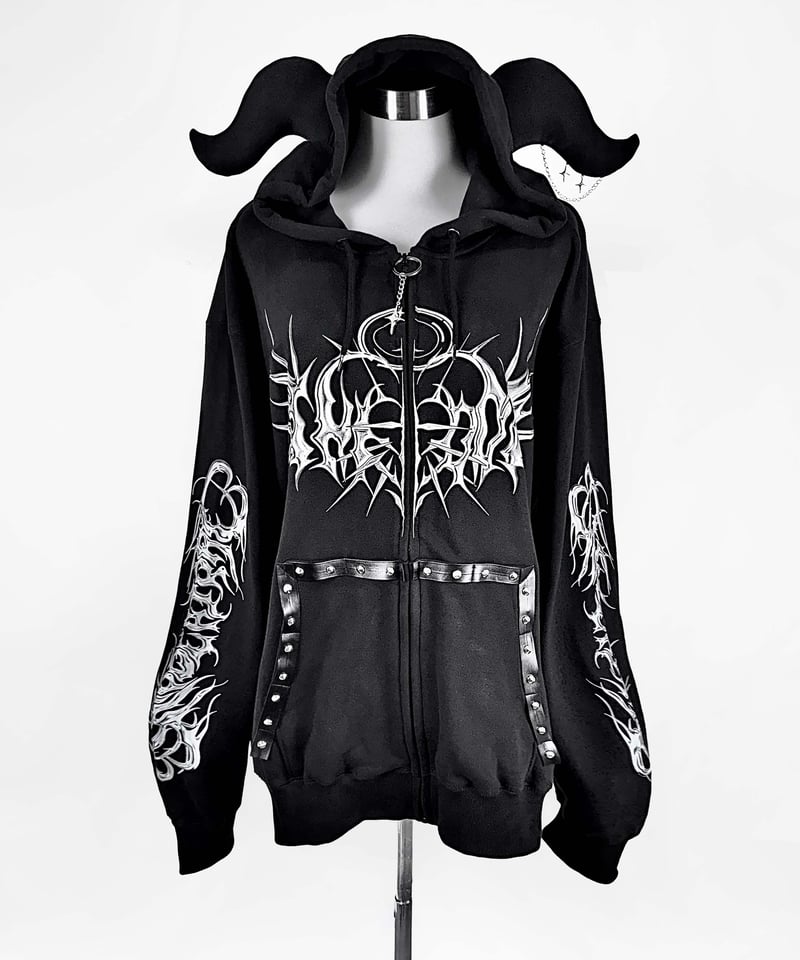 メタルエンジェルジップパーカー》BLACK | HIDOLATRAL THEODOL