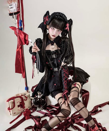 《退廃ガーゼナースセットアップ》BLACK