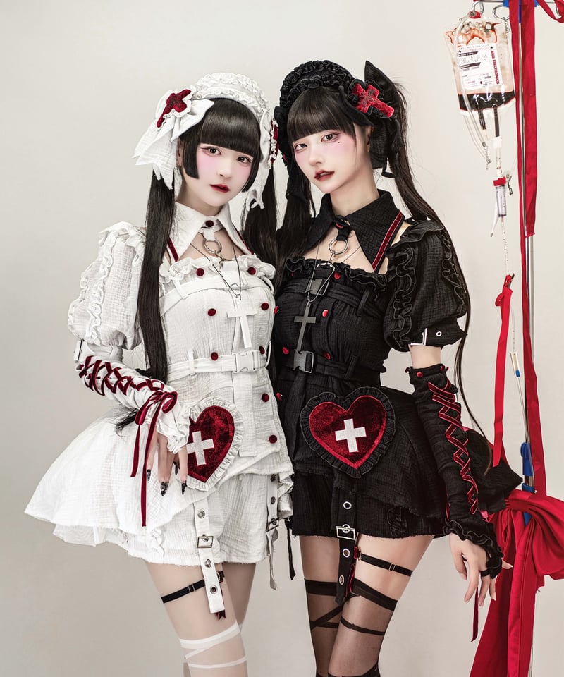 退廃ガーゼナースセットアップ》BLACK | HIDOLATRAL THEODOL