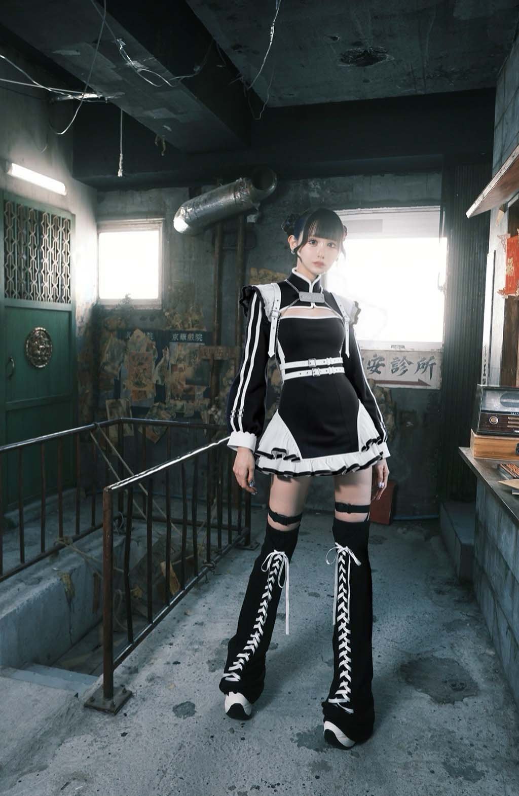 HIDOLATRALTHEODOL チャイナトップス China-Jerseylolita Setup》トップス（White） | HIDOLAT