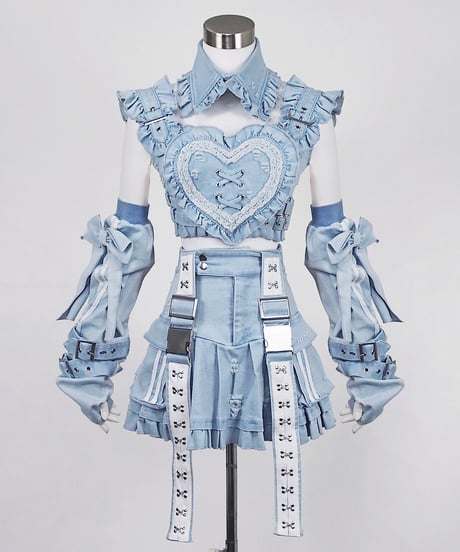 《y2kデニムハートビスチェ》BLUE