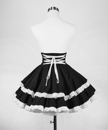 《2段フリルコルセットスカート》 BLACK