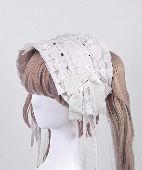 《レースアップヘッドドレス》WHITE