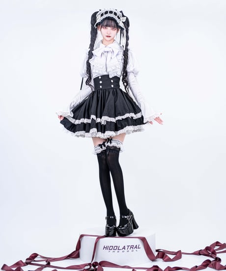 《2段フリルコルセットスカート》 BLACK