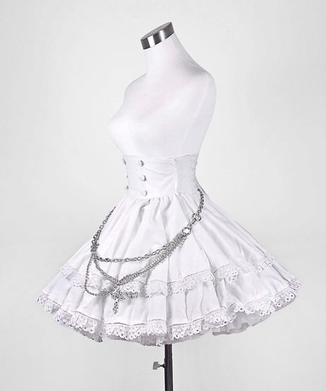 《2段フリルコルセットスカート》WHITE