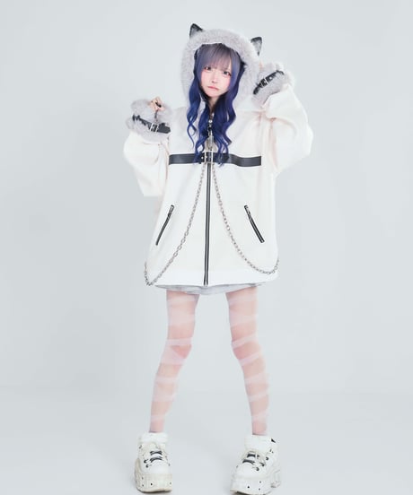 《オオカミファーコート》WHITE
