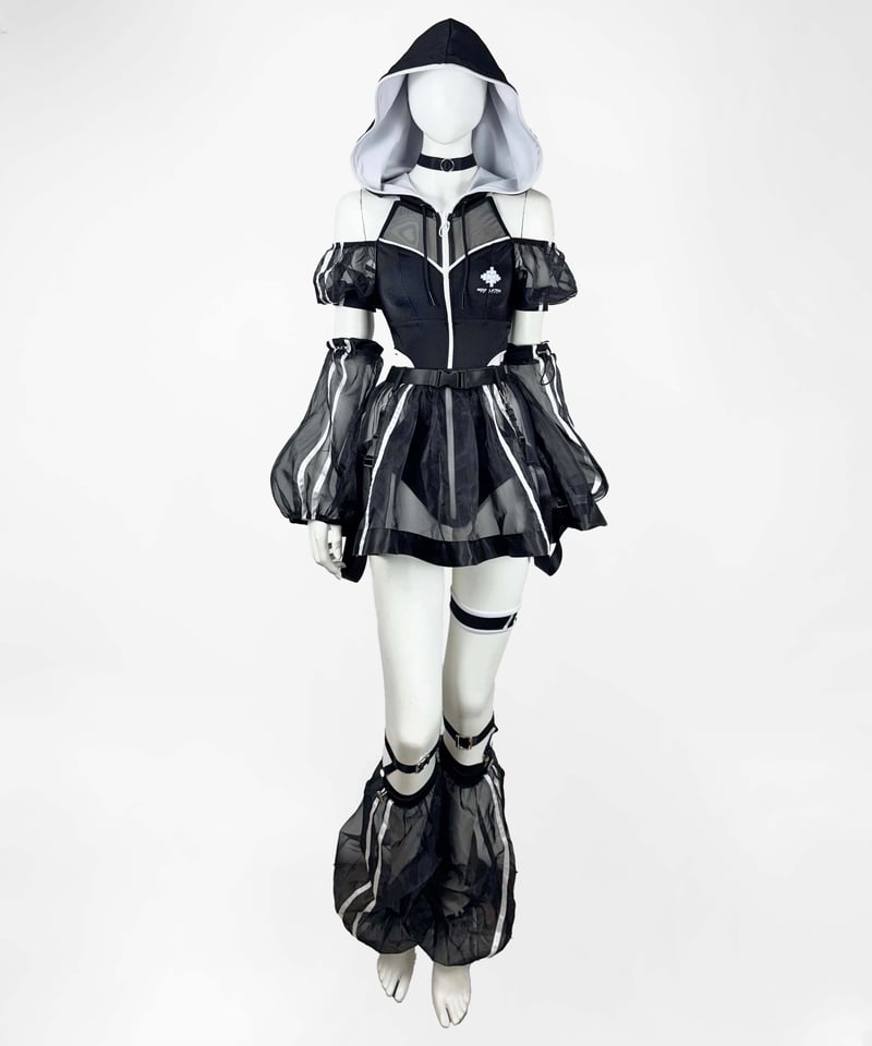 サイバーパーカーワンピース水着》BLACK | HIDOLATRAL THEODOL