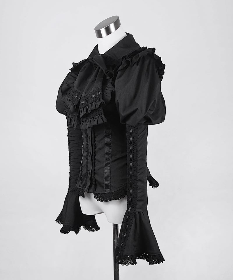 ヨーク襟パフスリーブブラウス》 BLACK | HIDOLATRAL THEODOL