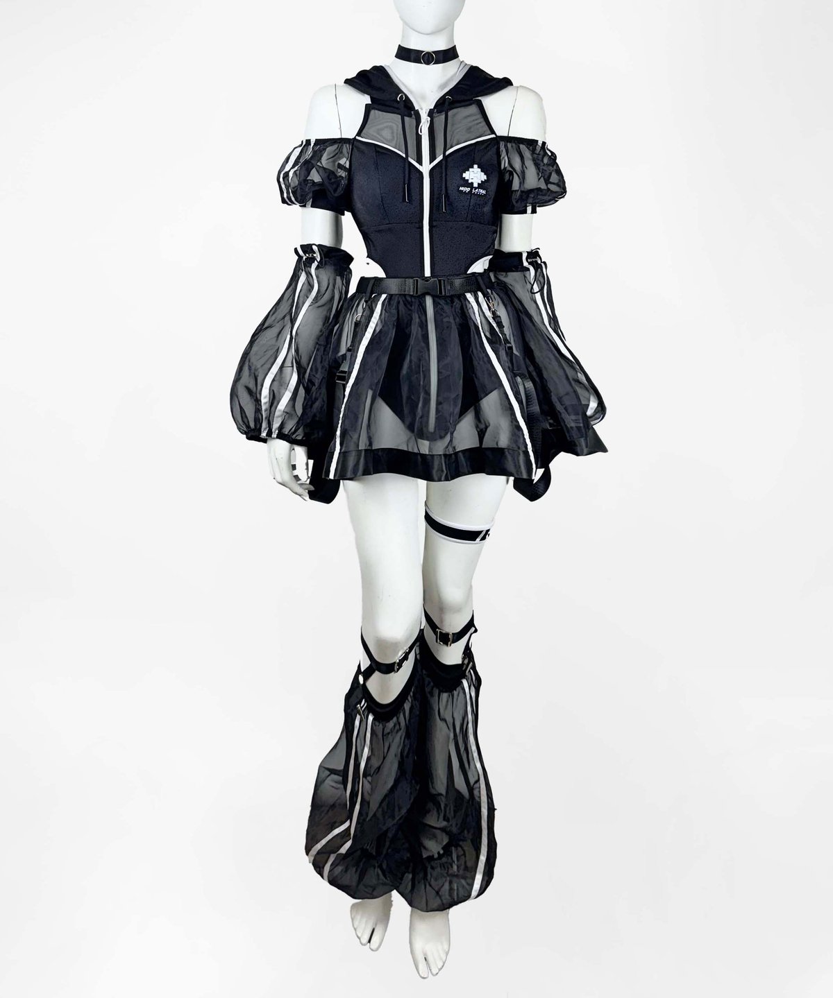 サイバーパーカーワンピース水着》BLACK | HIDOLATRAL THEODOL