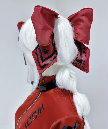 《CyberJerseyシリーズ》クソデカリボンクリップ(RED)