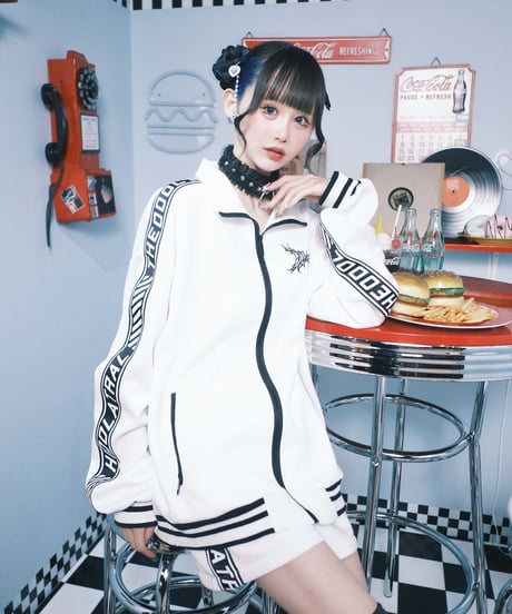 《ブランドロゴジャージトップス》WHITE