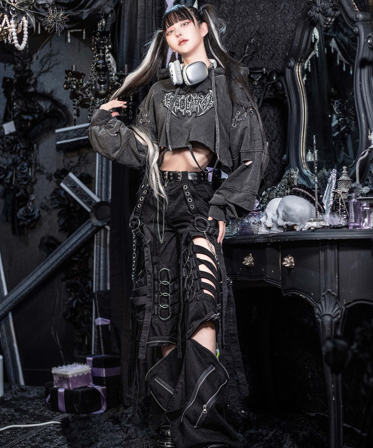 ボンテージデニムパンツ》BLACK | HIDOLATRAL THEODOL ボンテージデニムパンツ》BLACK | HIDOLATRAL THEODOL