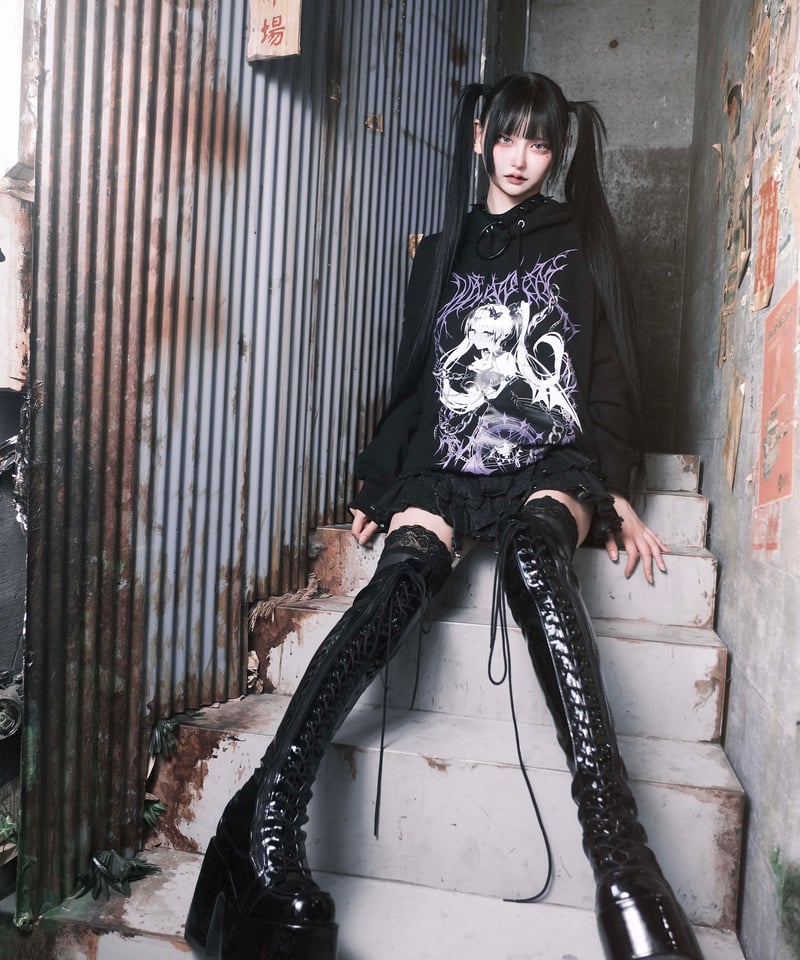 hidolatral イドラタールテオドール　近未来　パーカー　黒 HIDOLATRAL THEODOL(イドラタール テオドール) | 《サイバー