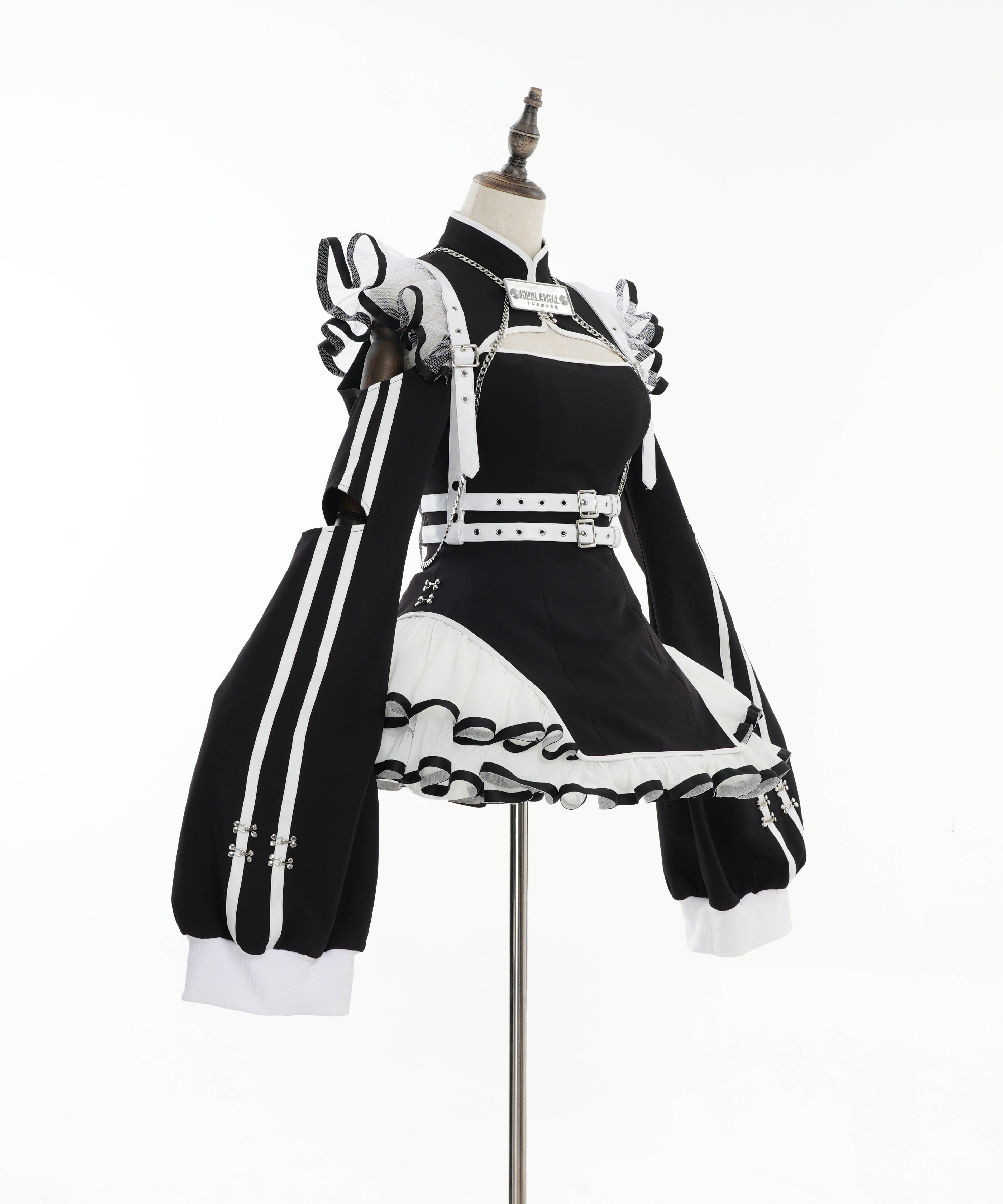【最終値下げ】千結チャイナ　MDDサイズ　黒 チャイナメイドワンピース》BLACK❤︎再販❤︎ | HIDOLATRAL THEODOL