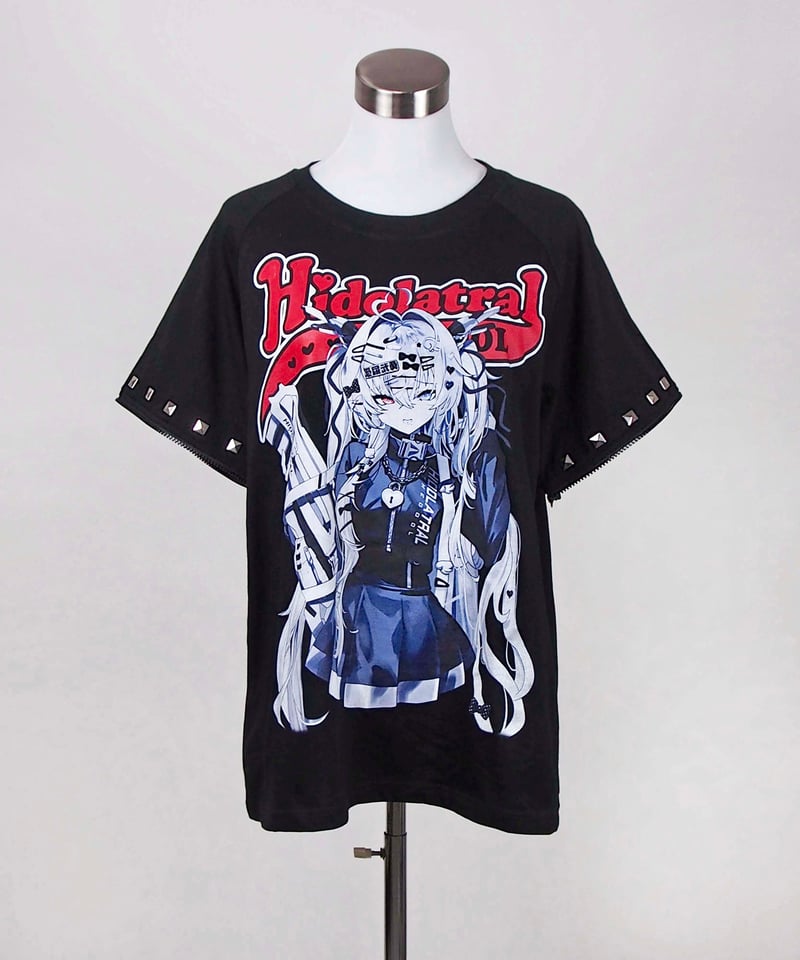 3wayイラストラグランTシャツ》BLACK | HIDOLATRAL THEODOL