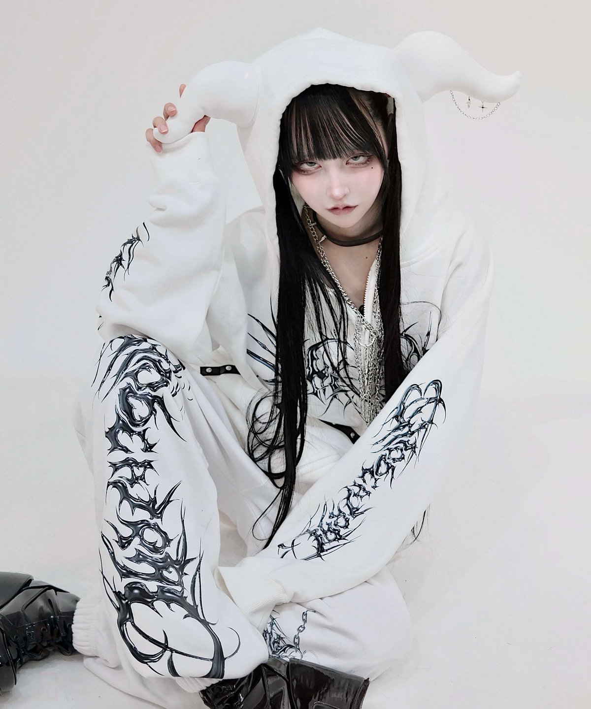 メタルエンジェルロングパンツ》WHITE | HIDOLATRAL THEODOL