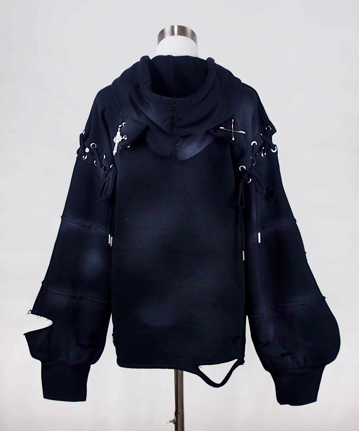 ダメージオーバーサイズ猫耳パーカー》BLACK | HIDOLATRAL THEODOL