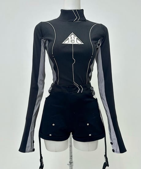 《胸開きサイバーニット》BLACK